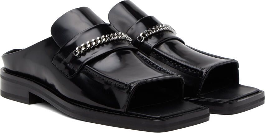 Martine Rose Black Square Toe Mules - Picture 2