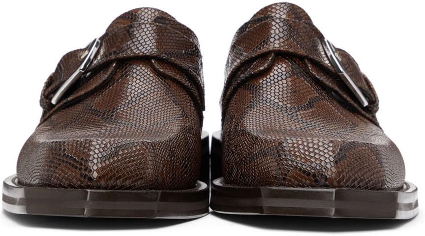 Martine Rose Brown Python Chisel Toe Mules - Picture 3
