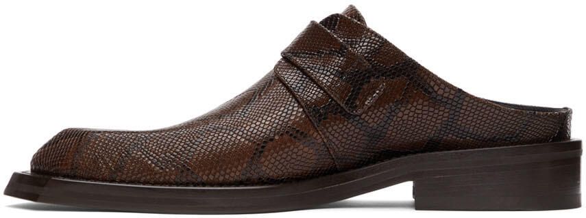 Martine Rose Brown Python Chisel Toe Mules - Picture 4