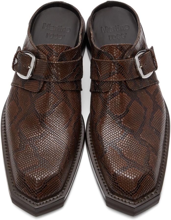 Martine Rose Brown Python Chisel Toe Mules
