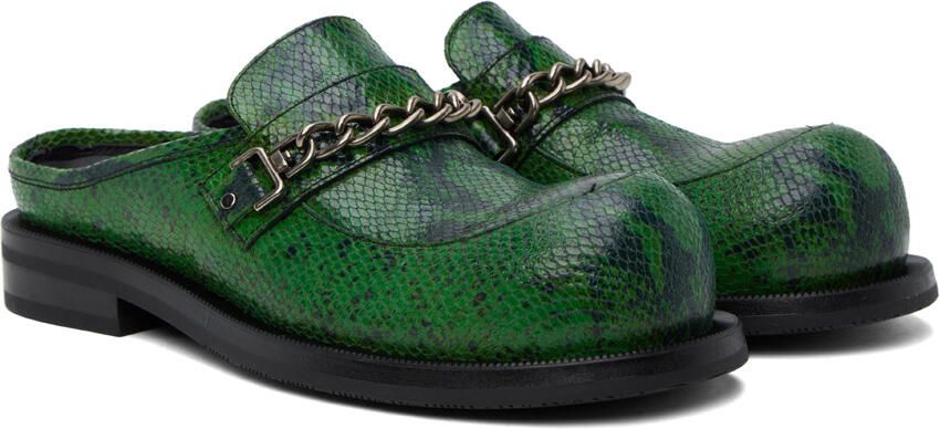 Martine Rose Green Chain Mules - Picture 2