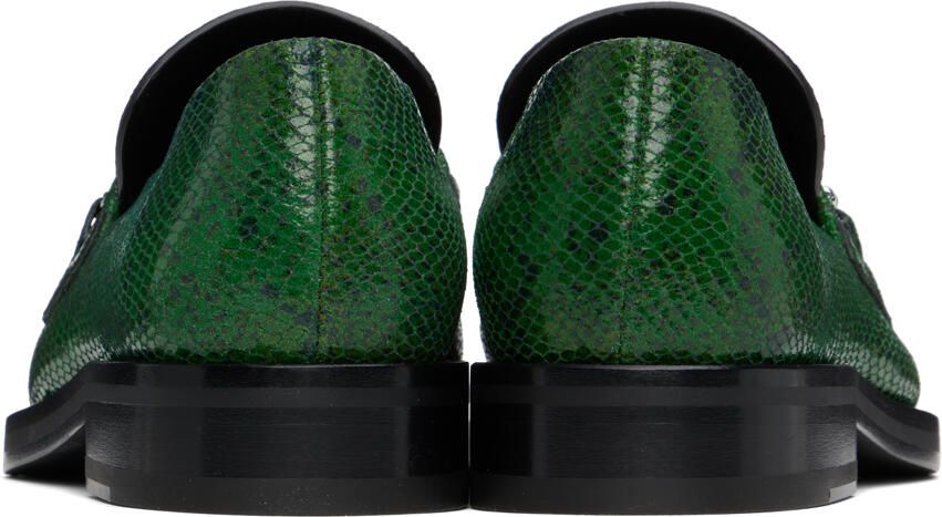 Martine Rose Green Square Toe Loafers