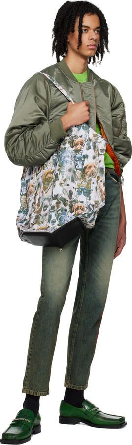 Martine Rose Green Square Toe Loafers - Picture 4