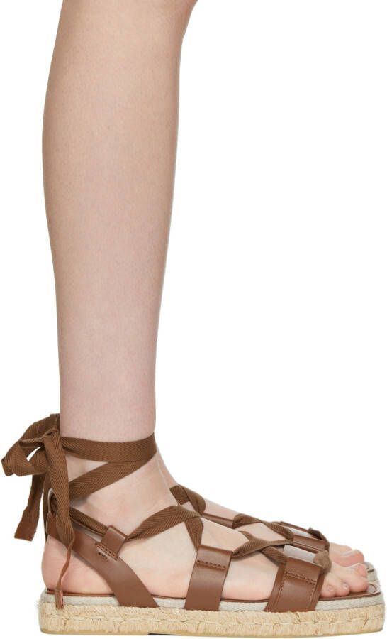 Max Mara Brown Nappa Leather Sandals