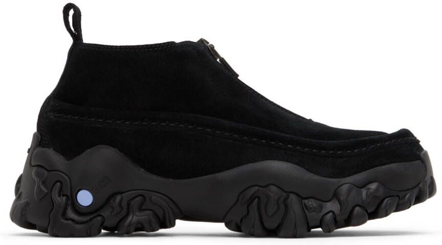 MCQ Black Crimp Moccasin Boots - Picture 5