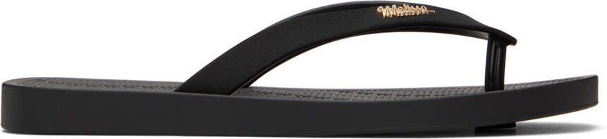 Melissa Black Sun Long Beach Flip Flops - Picture 5