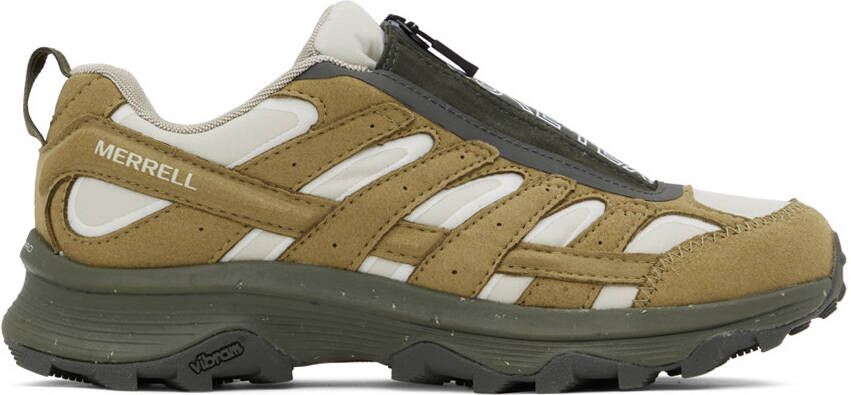 Merrell 1TRL Off-White & Brown Moab Hybrid Zip Sneakers - Picture 5