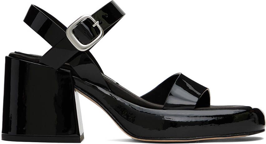 Miista Black Beverly Heeled Sandals