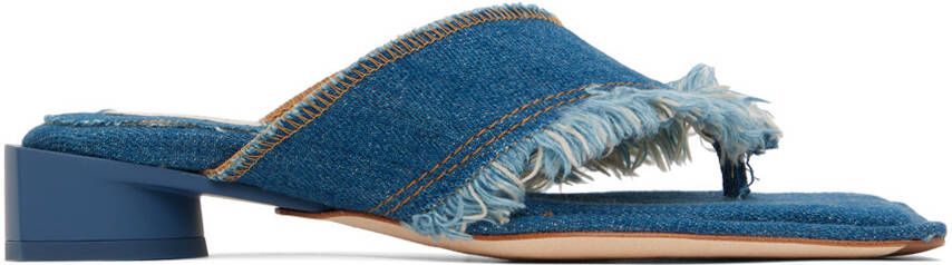Miista Blue Pythia Denim Heeled Sandals - Picture 4