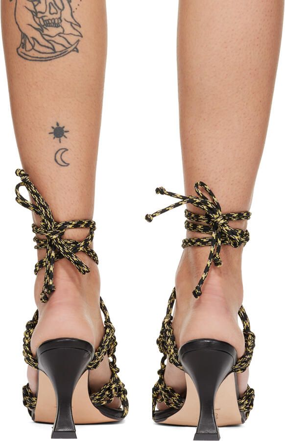 Miista Black & Yellow Stephanie Heeled Sandals