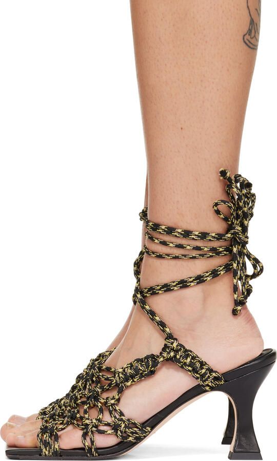 Miista Black & Yellow Stephanie Heeled Sandals - Picture 3