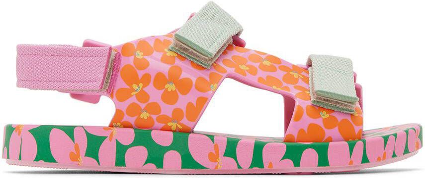 Mini Melissa Kids Pink & Green Fábula Edition Ping Pong Sandals - Picture 5