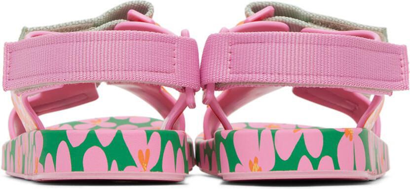 Mini Melissa Kids Pink & Green Fábula Edition Ping Pong Sandals - Picture 2