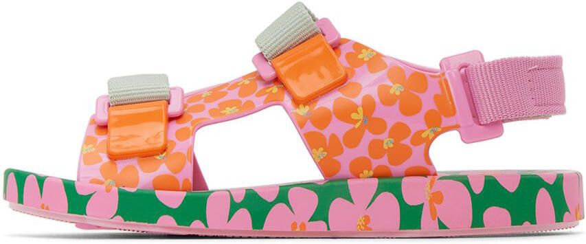 Mini Melissa Kids Pink & Green Fábula Edition Ping Pong Sandals - Picture 4