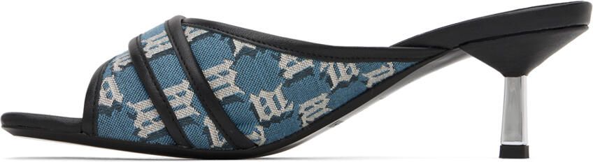 MISBHV Blue Slip-On Heeled Sandals - Picture 4