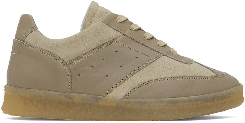 MM6 Maison Margiela Beige Court Sneakers - Picture 5