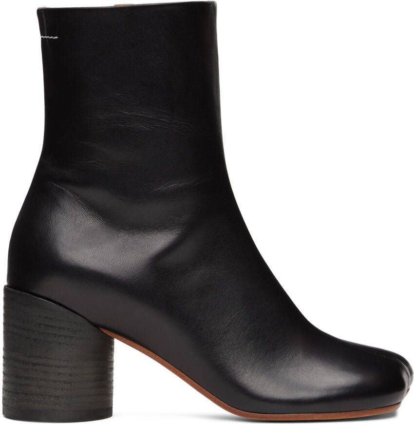 MM6 Maison Margiela Black 6 Anatomic Ankle Boots - Picture 5