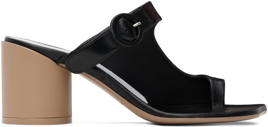MM6 Maison Margiela Black & Red Sunken Buckle Sandals - Picture 6