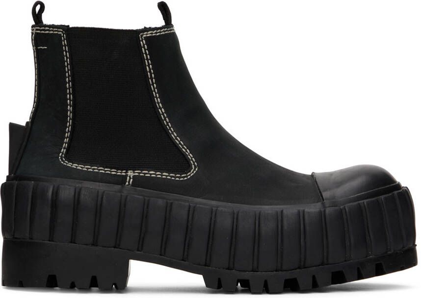 MM6 Maison Margiela Black Chunky Ankle Boots