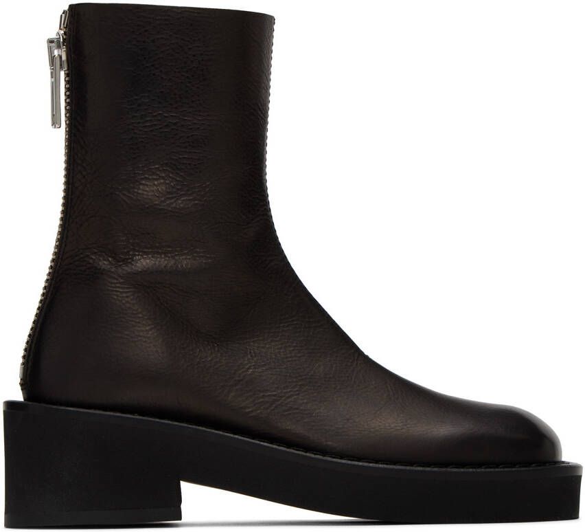 MM6 Maison Margiela Black Hand Buffed Boots - Picture 5