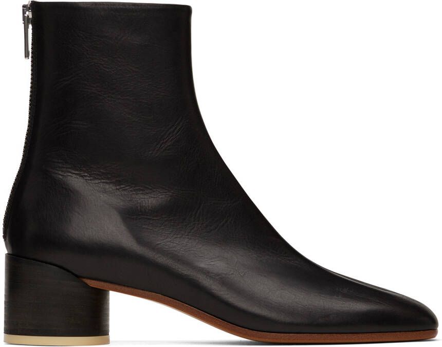 MM6 Maison Margiela Black Leather Boots - Picture 5