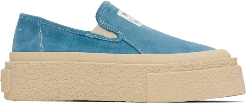 MM6 Maison Margiela Blue Platform Slip-On Sneakers