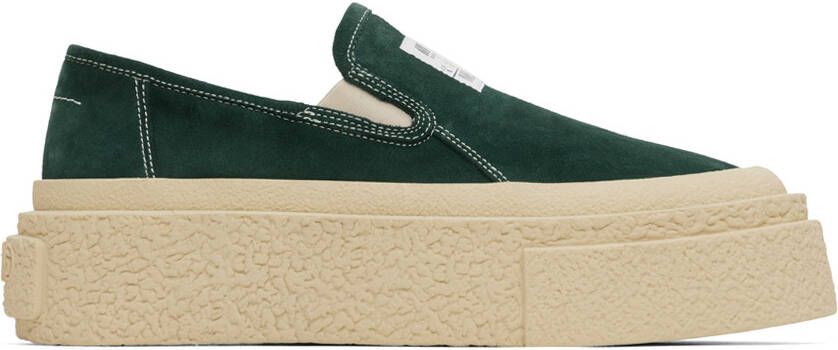 MM6 Maison Margiela Green Platform Slip-On Sneakers - Picture 5