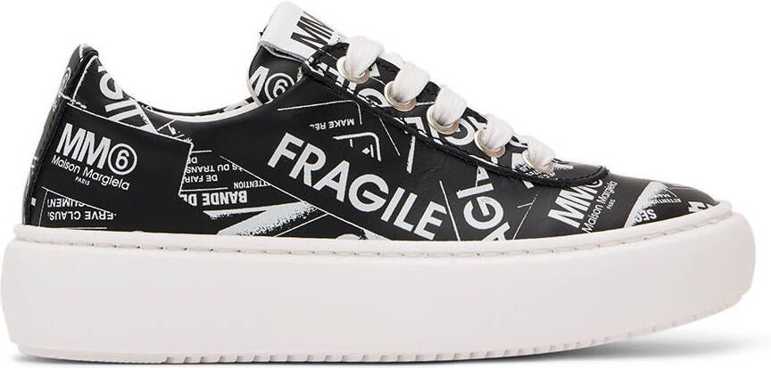 MM6 Maison Margiela Kids Black Fragile Logo Sneakers