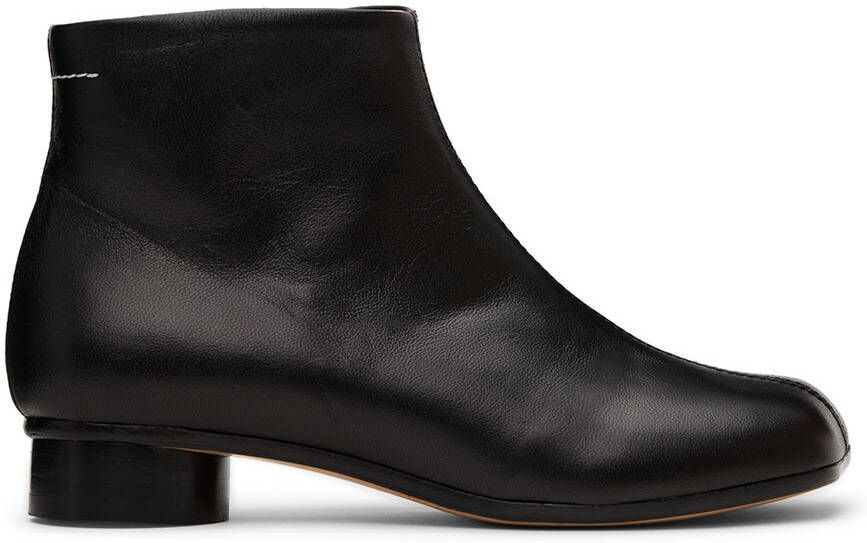 MM6 Maison Margiela Kids Black Leather Boots