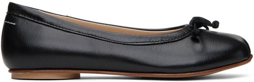 MM6 Maison Margiela Kids Black Leather Flats