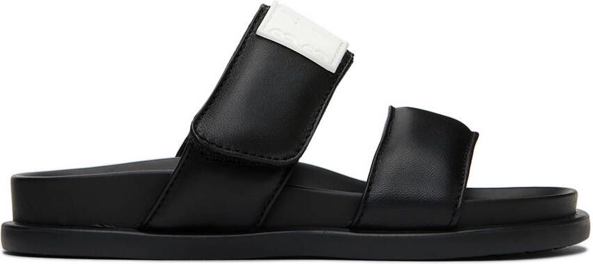 MM6 Maison Margiela Kids Black Leather Slides