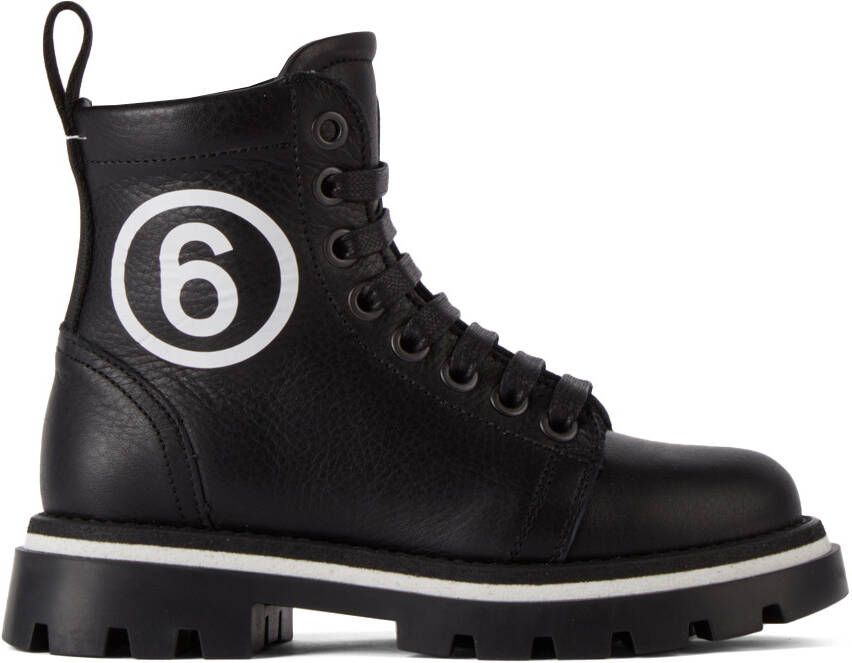 MM6 Maison Margiela Kids Black Logo Boots - Picture 4