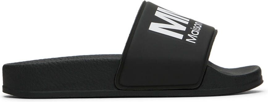 MM6 Maison Margiela Kids Black Logo Slides