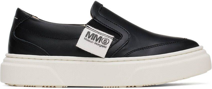 MM6 Maison Margiela Kids Black Logo Slip-On Sneakers - Picture 4