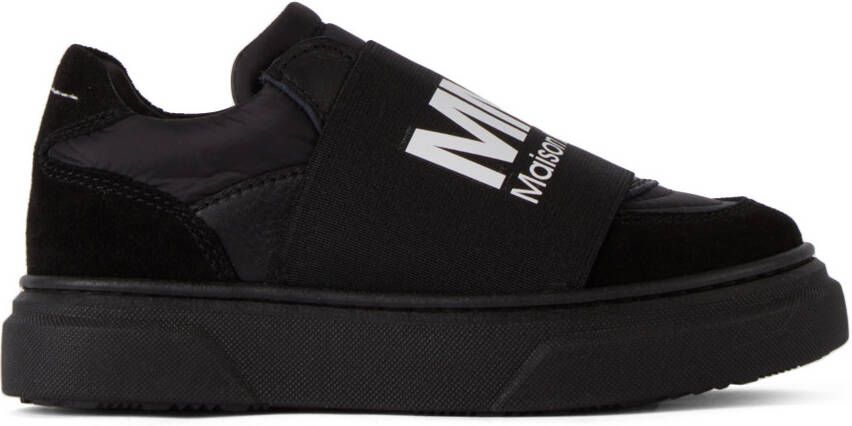 MM6 Maison Margiela Kids Black Logo Slip-On Sneakers - Picture 4