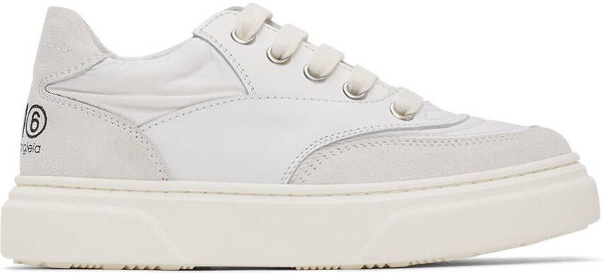 MM6 Maison Margiela Kids White & Grey Back Logo Sneakers