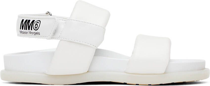 MM6 Maison Margiela Kids White Leather Sandals