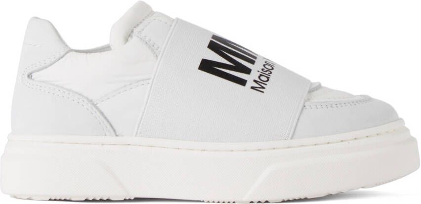 MM6 Maison Margiela Kids White Logo Slip-On Sneakers - Picture 4