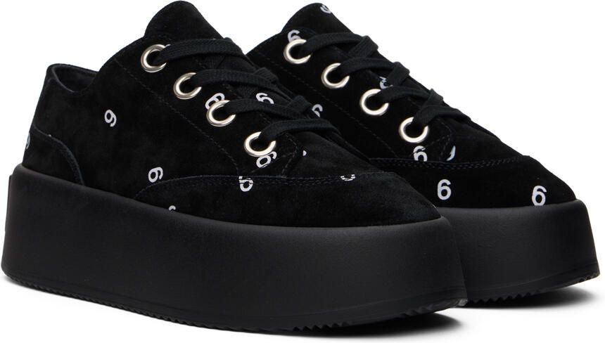 MM6 Maison Margiela Black 6 Platform Sneakers - Picture 2