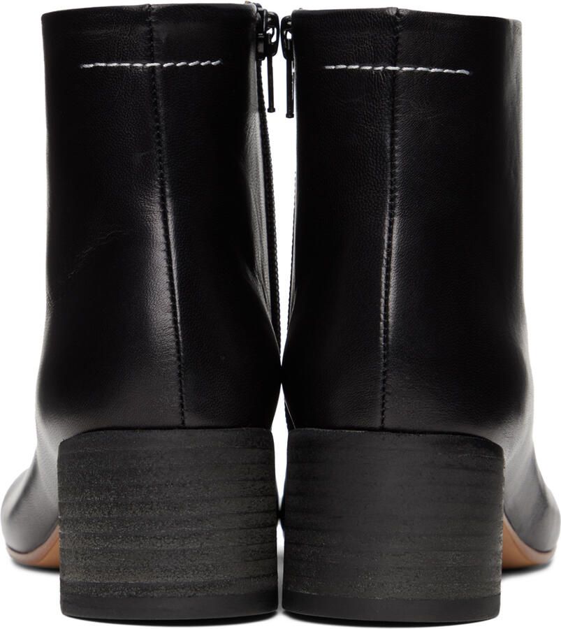 MM6 Maison Margiela Black Anatomic 6 Ankle Boots - Picture 5