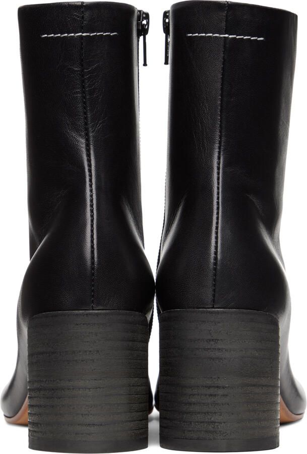MM6 Maison Margiela Black 6 Anatomic Ankle Boots - Picture 3