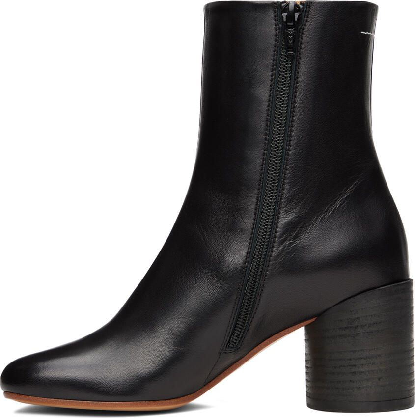MM6 Maison Margiela Black 6 Anatomic Ankle Boots - Picture 2