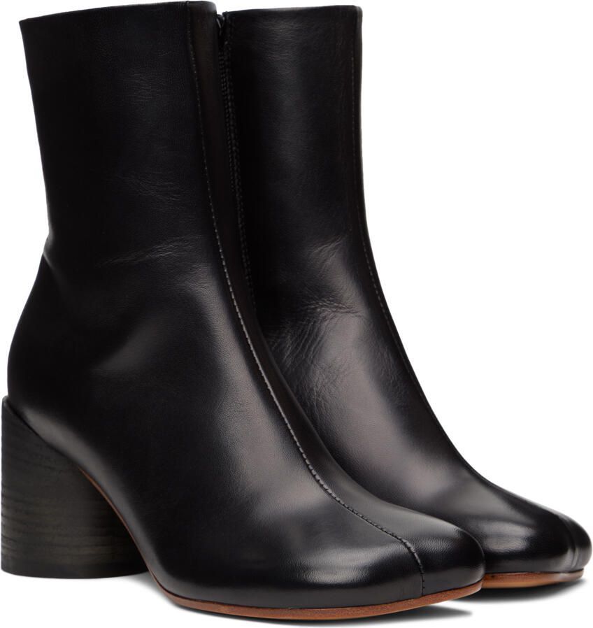 MM6 Maison Margiela Black 6 Anatomic Ankle Boots