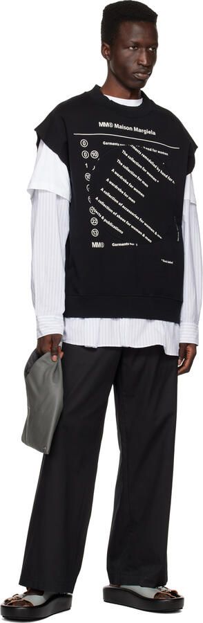 MM6 Maison Margiela Black & Gray Leather Sandals - Picture 3