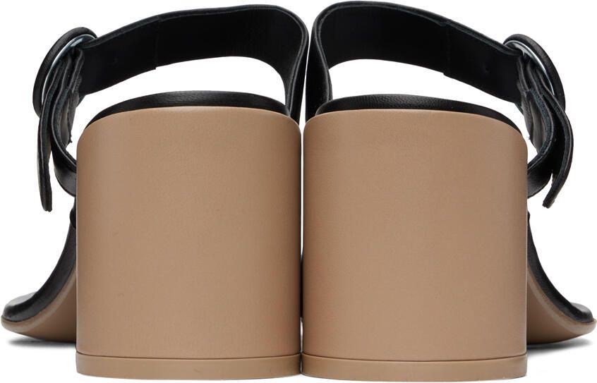 MM6 Maison Margiela Black & Red Sunken Buckle Sandals