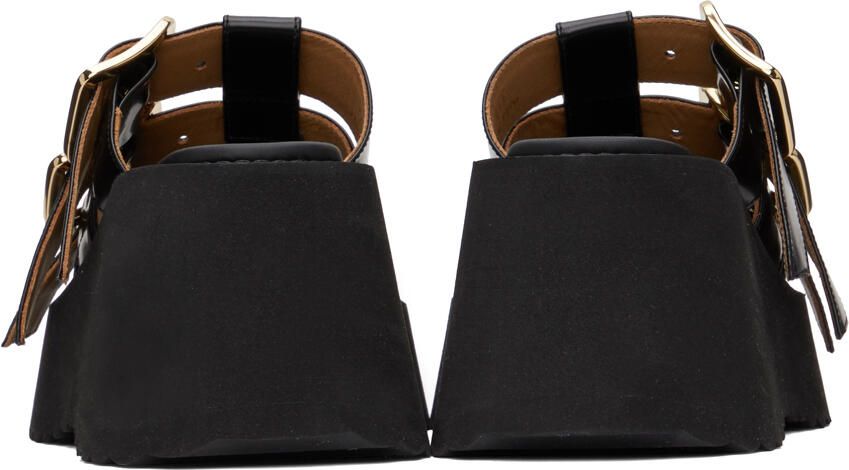 MM6 Maison Margiela Black Buckle Wedge Sandals