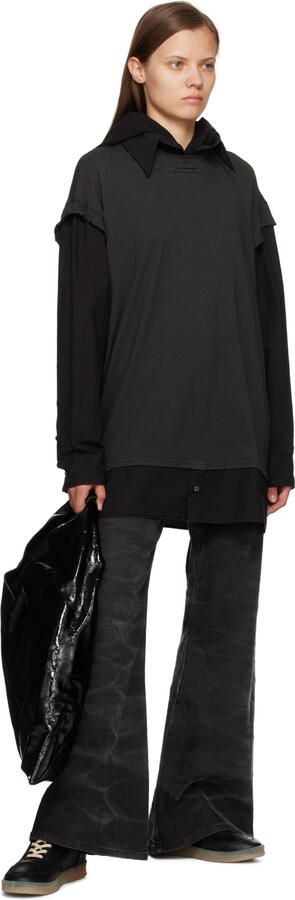 MM6 Maison Margiela Black Court Sneakers - Picture 4