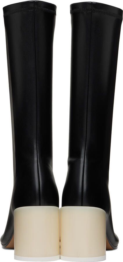 MM6 Maison Margiela Black Faux-Leather Boots - Picture 4