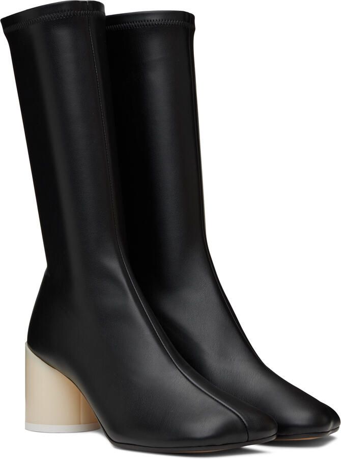 MM6 Maison Margiela Black Faux-Leather Boots