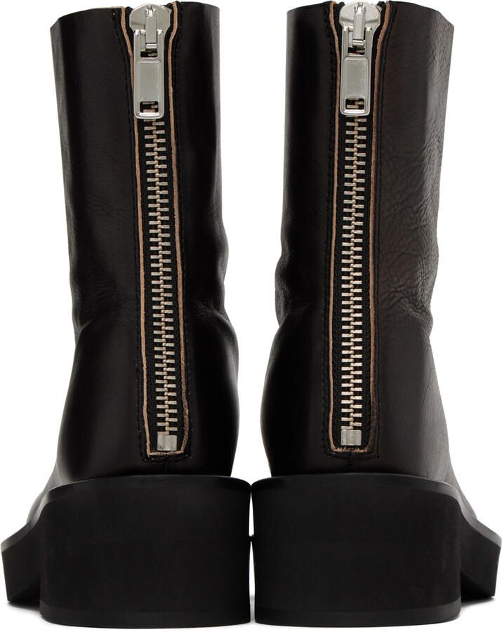 MM6 Maison Margiela Black Hand Buffed Boots - Picture 3